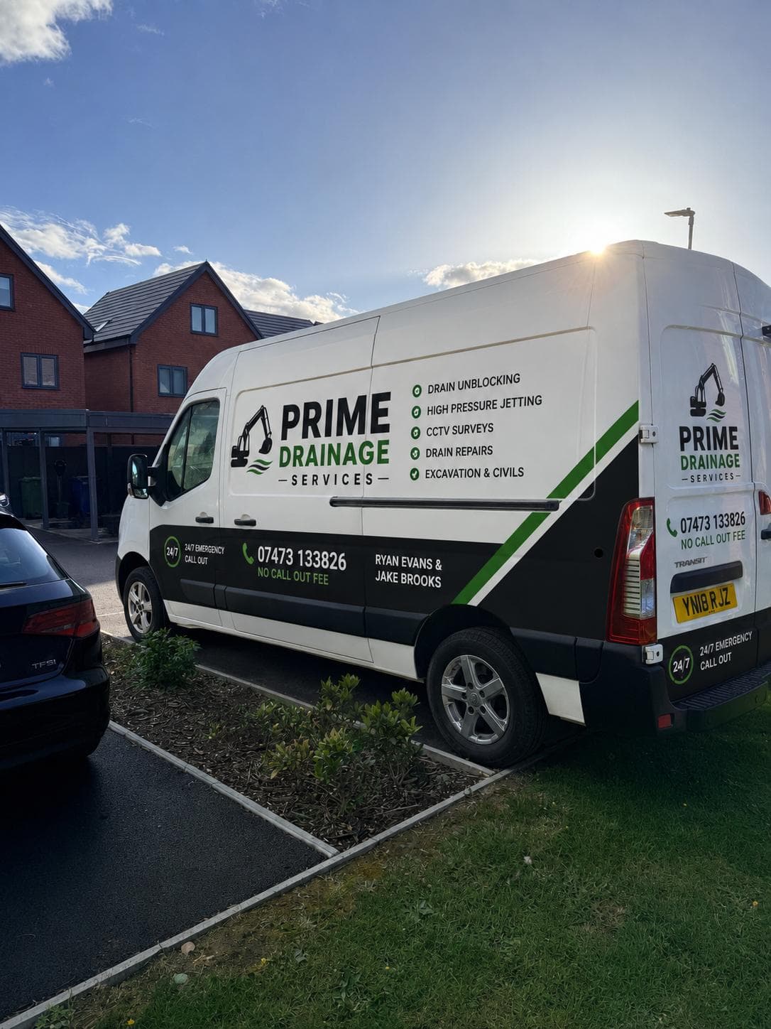 Prime Drainage Services branded van